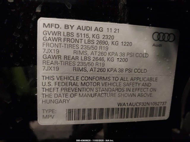 2022 AUDI Q3 WA1AUCF32N1052737 Photo 8