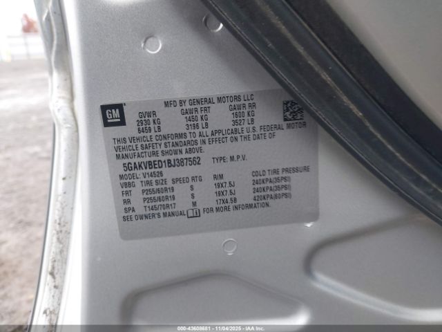 2011 BUICK ENCLAVE 5GAKVBED1BJ387562 Photo 8