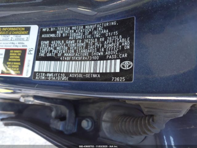 2015 TOYOTA CAMRY 4T4BF1FK9FR473100 Photo 8