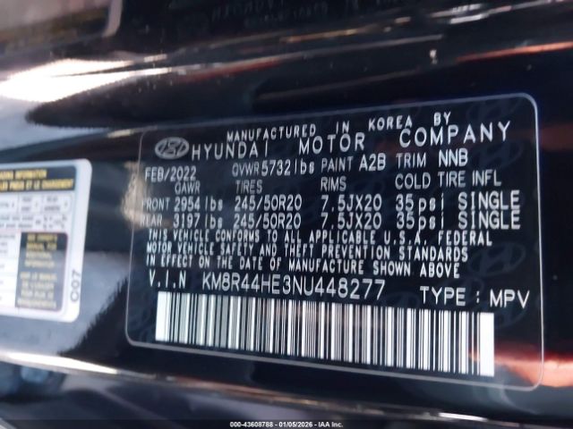 2022 HYUNDAI PALISADE KM8R44HE3NU448277 Photo 8