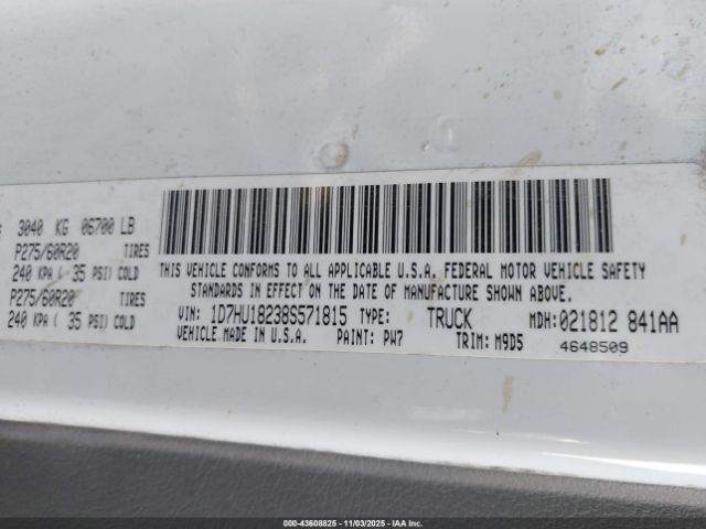 2008 DODGE RAM 1500 1D7HU18238S571815 Photo 8