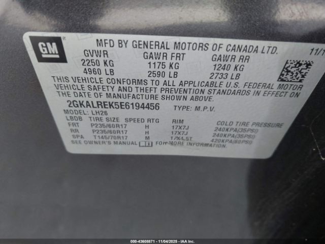 2014 GMC TERRAIN 2GKALREK5E6194456 Photo 8