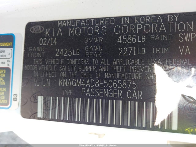 KIA Optima Hybrid Lx 2014 KNAGM4AD8E5065875 Image 9