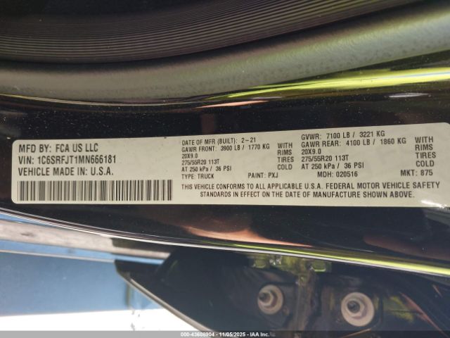 2021 RAM 1500 1C6SRFJT1MN666181 Photo 8