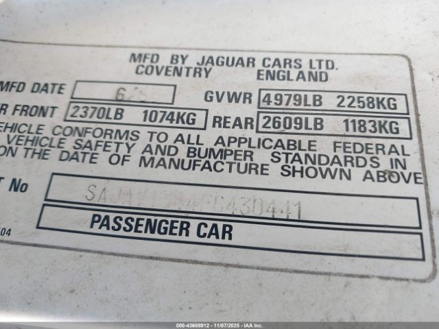 1985 JAGUAR XJ6 SAJAV1344FC430441 Photo 8