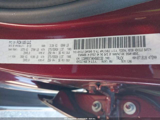 2019 RAM 1500 1C6RREKT0KN582132 Photo 8