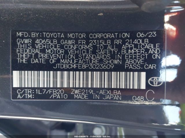 2023 TOYOTA COROLLA JTDBCMFE8P3023609 Photo 8
