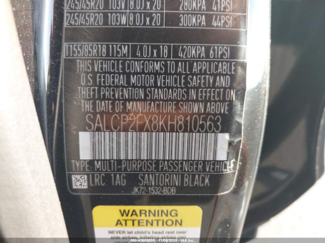 2019 LAND ROVER DISCOVERY SPORT SALCP2FX8KH810563 Photo 8