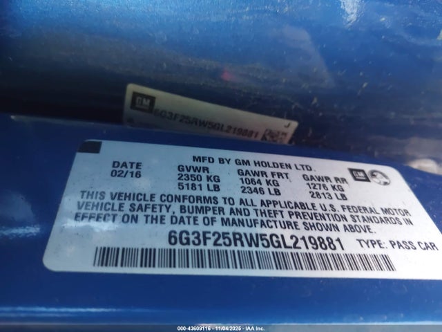 Chevrolet SS 2016 6G3F25RW5GL219881 Image 9