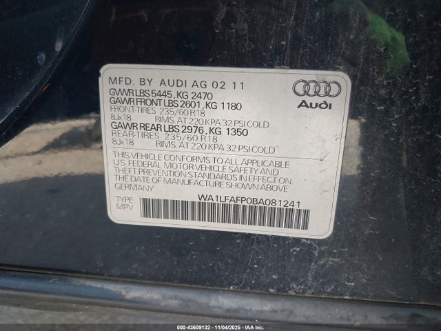2011 AUDI Q5 WA1LFAFP0BA081241 Photo 8