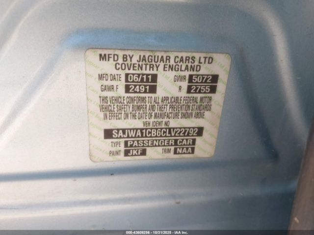 2012 JAGUAR XJ SAJWA1CB6CLV22792 Photo 8