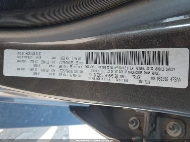 2019 RAM 1500 1C6SRFLT5KN909128 Photo 8