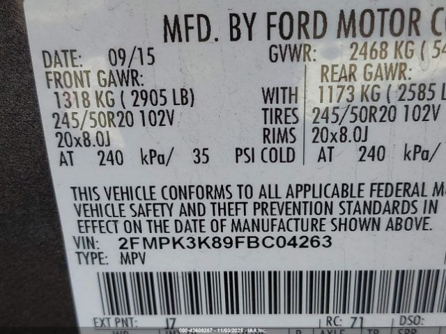 2015 FORD EDGE 2FMPK3K89FBC04263 Photo 8