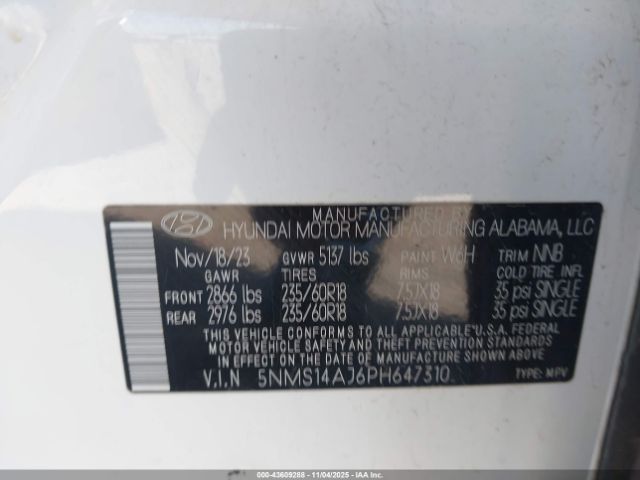 2023 HYUNDAI SANTA FE 5NMS14AJ6PH647310 Photo 8