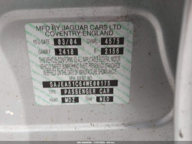 2004 JAGUAR X-TYPE SAJEA51C64WE00175 Photo 8
