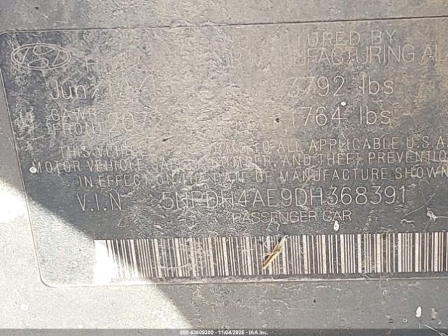 2013 HYUNDAI ELANTRA 5NPDH4AE9DH368391 Photo 8