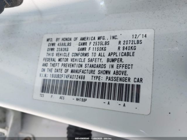 2015 ACURA TLX 19UUB2F74FA012488 Photo 8