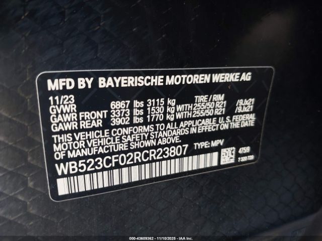 2024 BMW IX WB523CF02RCR23807 Photo 8
