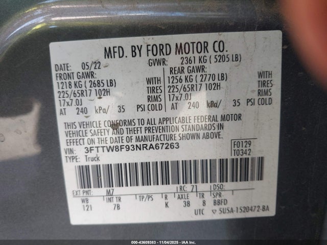 Ford Maverick Xlt 2022 3FTTW8F93NRA67263 Image 9