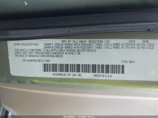 2006 SUBARU OUTBACK 4S4BP62C967311369 Photo 8