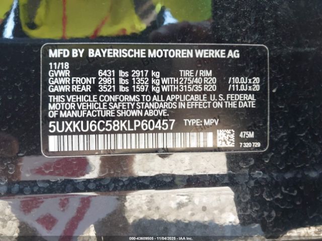 2019 BMW X6 5UXKU6C58KLP60457 Photo 8