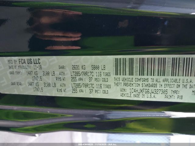 2018 JEEP WRANGLER UNLIMITED 1C4HJXFG6JW327305 Photo 8
