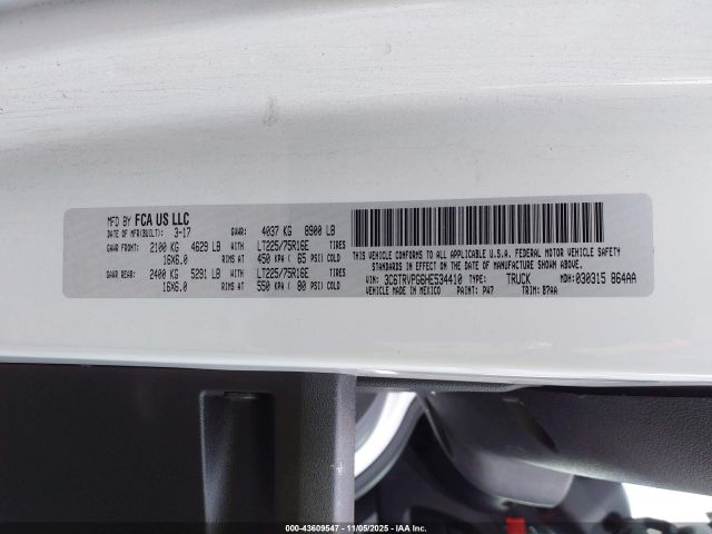 2017 RAM PROMASTER 2500 3C6TRVPG6HE534410 Photo 8