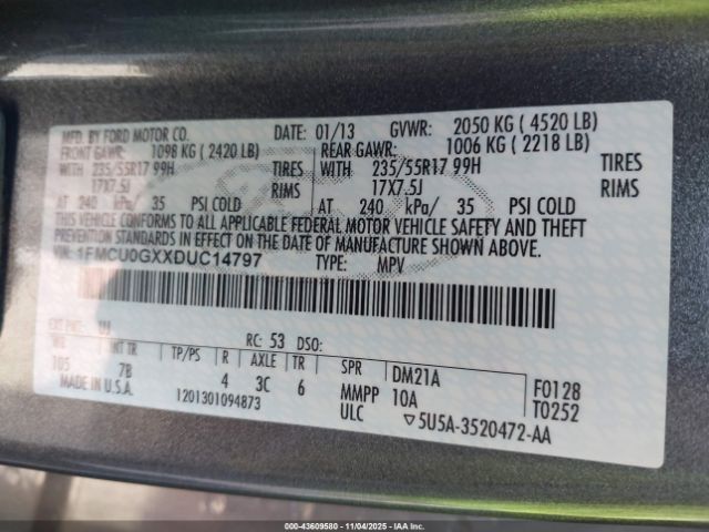 2013 FORD ESCAPE 1FMCU0GXXDUC14797 Photo 8