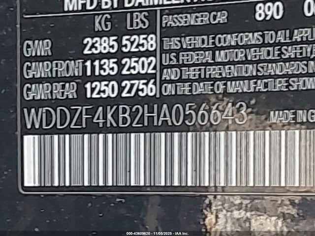 WDDZF4KB2HA056643 Mercedes-Benz E 300 4matic