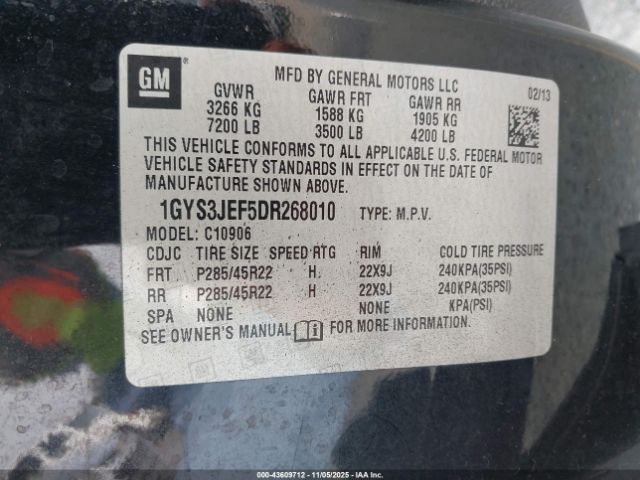 2013 CADILLAC ESCALADE ESV 1GYS3JEF5DR268010 Photo 8