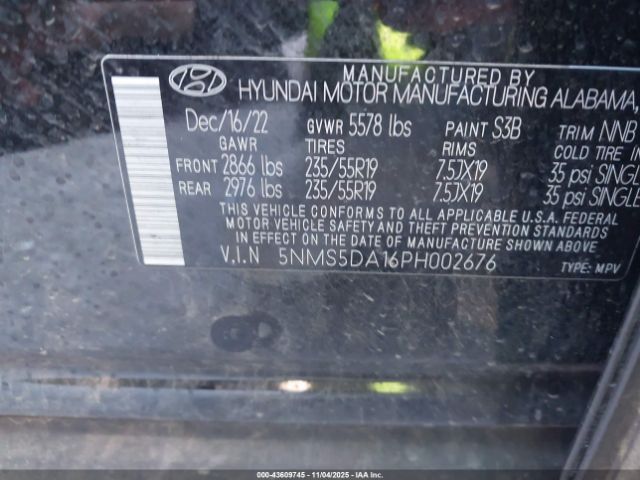 2023 HYUNDAI SANTA FE HYBRID 5NMS5DA16PH002676 Photo 8