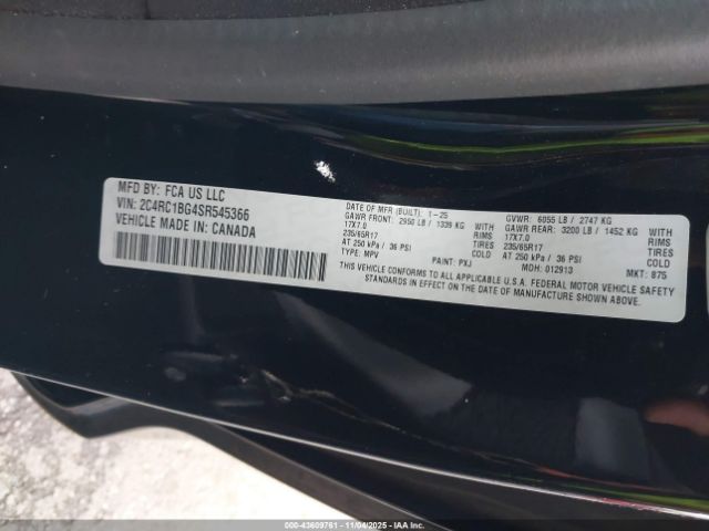 2025 CHRYSLER PACIFICA 2C4RC1BG4SR545366 Photo 8