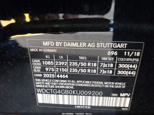 2019 MERCEDES-BENZ GLA 250 WDCTG4GB0KU009200 Photo 8