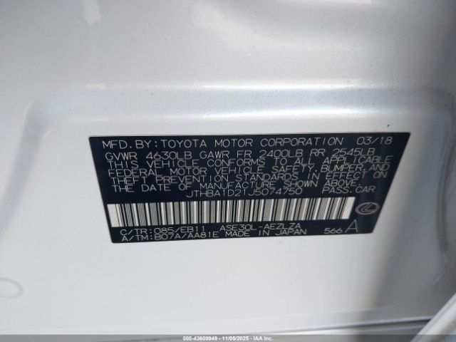 2018 LEXUS IS 300 JTHBA1D21J5074750 Photo 8