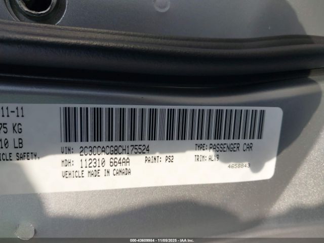 2012 CHRYSLER 300 2C3CCACG8CH175524 Photo 8