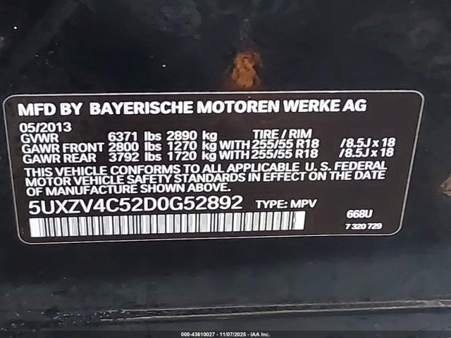 2013 BMW X5 5UXZV4C52D0G52892 Photo 8