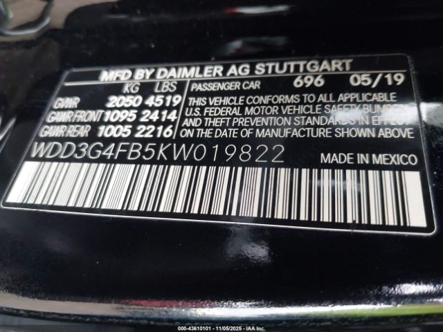 2019 MERCEDES-BENZ A 220 WDD3G4FB5KW019822 Photo 8