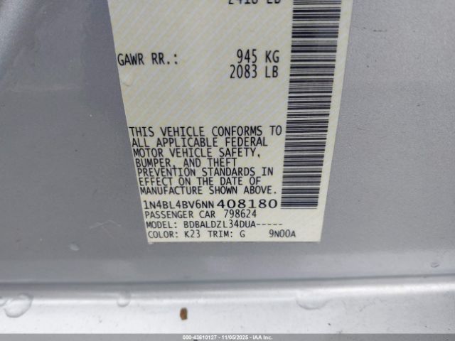 2022 NISSAN ALTIMA 1N4BL4BV6NN408180 Photo 8