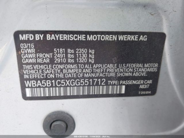 2016 BMW 535I WBA5B1C5XGG551712 Photo 8