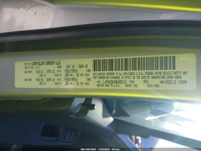 Aukcja sprzedaży 2011 Jeep Liberty Sport, vin: 1J4PN2GKXBW565191, numer aukcji: 43610259