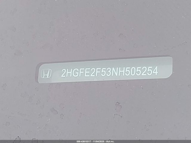 2022 HONDA CIVIC 2HGFE2F53NH505254 Photo 8