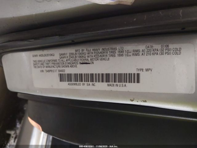 2007 SUBARU OUTBACK 4S4BP61C177304922 Photo 8