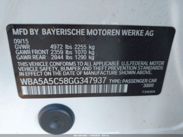 2016 BMW 528I WBA5A5C58GG347937 Photo 8