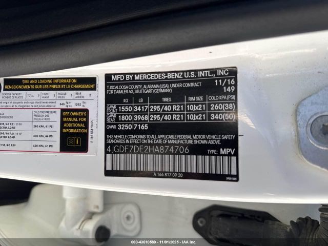 2017 MERCEDES-BENZ GLS 550 4JGDF7DE2HA874706 Photo 8