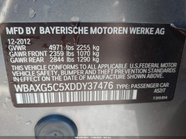 2013 BMW 528I WBAXG5C5XDDY37476 Photo 8