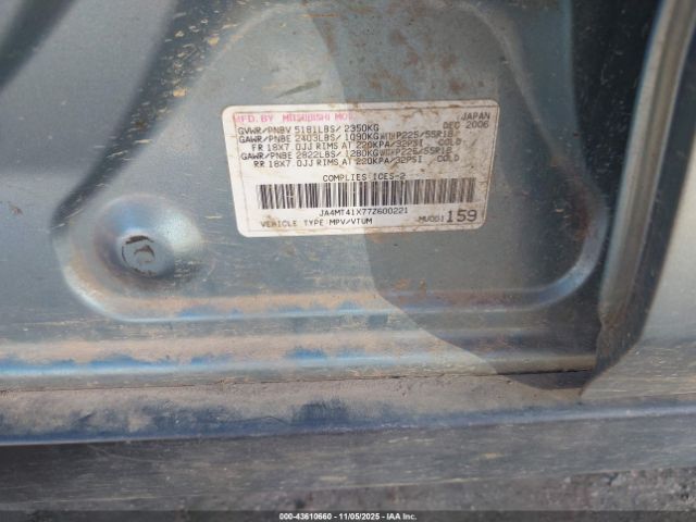 2007 MITSUBISHI OUTLANDER JA4MT41X77Z600221 Photo 8