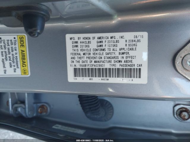 2015 ACURA TLX 19UUB1F33FA029631 Photo 8
