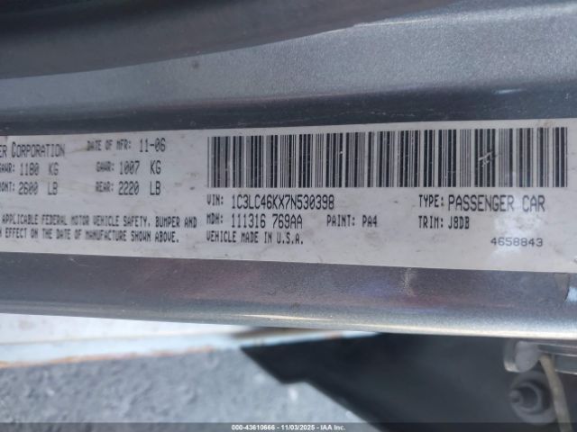 2007 CHRYSLER SEBRING 1C3LC46KX7N530398 Photo 8