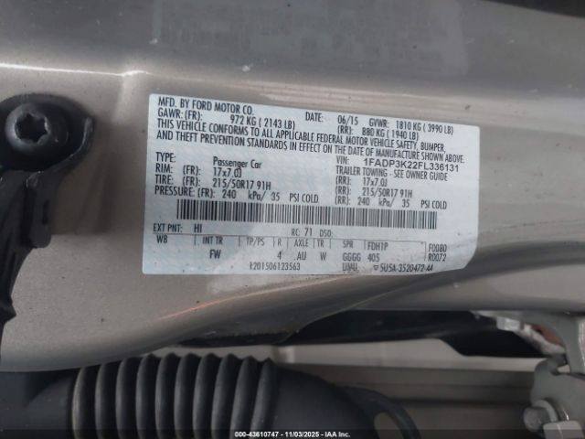 2015 FORD FOCUS 1FADP3K22FL336131 Photo 8
