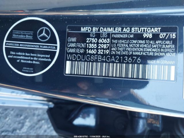 2016 MERCEDES-BENZ S 550 WDDUG8FB4GA213676 Photo 8